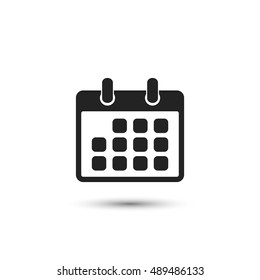 Calendar icon vector. Simple calendar symbol for web site design, logo, app isolated on white.