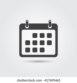 Calendar Icon Vector, Solid Logo Illustration, Pictogram Isolated On White