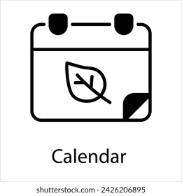 Calendar Icon vector, Such Line sign as autumn, Submission of autumn icons. Vector Computer Isolated Pictograms for Web on White Background Editable Stroke stock illustration