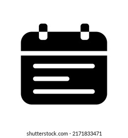 Calendar Icon Vector Symbol Design Illustration