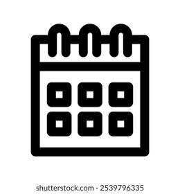 Ilustração de design de símbolo de vetor de ícone de calendário