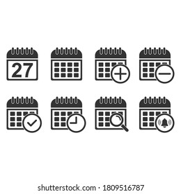 calendar icon vector symbol isolated illustration white background
