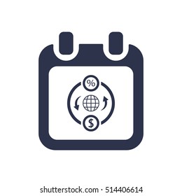 Calendar  icon  vector, symbol, isolated, flat  design.