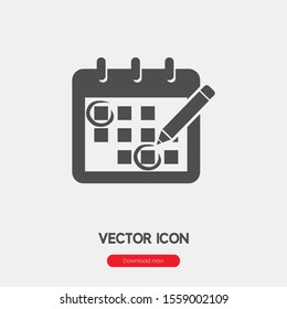Calendar icon vector. Calendar symbol. Linear style sign for mobile concept and web design. Calendar symbol illustration. Pixel vector graphics - Vector.