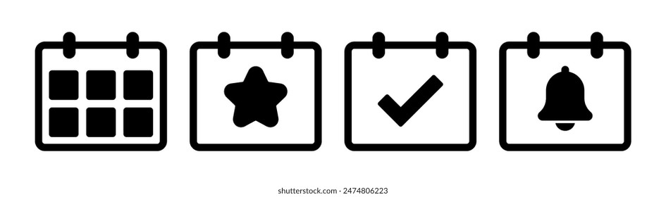 calendar icon vector. symbol, sign