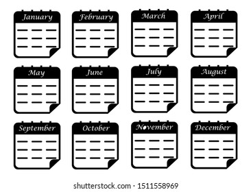 Calendar icon vector symbol that is isolated on a white background on eps 10