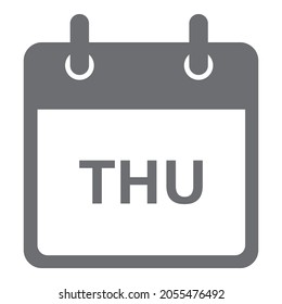 Calendar icon vector. icon with title of day of the week Thursday. Calendar icon vector.