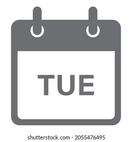 Vector de icono de calendario. con el título del día de la semana Martes. Vector de icono de calendario.