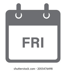 Calendar icon vector. icon with title of day of the week Friday. Calendar icon vector.