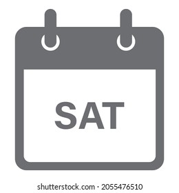 Calendar icon vector. icon with title of day of the week Saturday. Calendar icon vector.