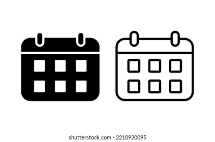 Vector de icono de calendario para aplicaciones web y móviles. Signo y símbolo de calendario. Símbolo de icono de planificación