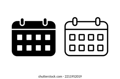 Calendar icon vector for web and mobile app. Calender sign and symbol. Schedule icon symbol