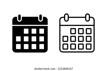 Calendar icon vector for web and mobile app. Calender sign and symbol. Schedule icon symbol