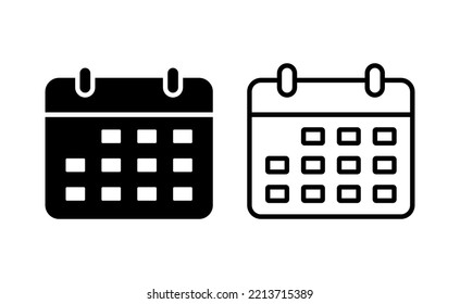 Calendar icon vector for web and mobile app. Calender sign and symbol. Schedule icon symbol