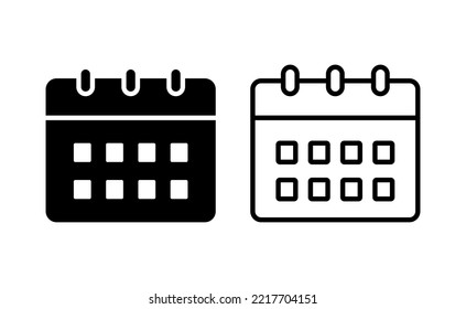 Calendar icon vector for web and mobile app. Calender sign and symbol. Schedule icon symbol
