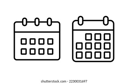 Calendar icon vector for web and mobile app. Calender sign and symbol. Schedule icon symbol