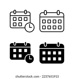 Vector de icono de calendario para aplicaciones web y móviles. Signo y símbolo de calendario. Símbolo de icono de planificación