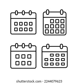 Vector de icono de calendario para aplicaciones web y móviles. Signo y símbolo de calendario. Símbolo de icono de planificación