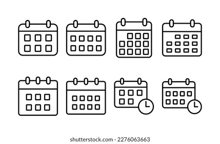 Vector de icono de calendario para aplicaciones web y móviles. Signo y símbolo de calendario. Símbolo de icono de planificación