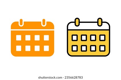 Calendar icon vector for web and mobile app. Calender sign and symbol. Schedule icon symbol