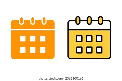 Vector de icono de calendario para aplicaciones web y móviles. Signo y símbolo de calendario. Símbolo de icono de planificación