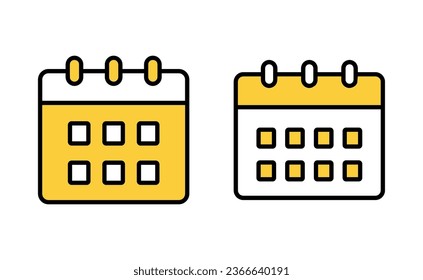 Calendar icon vector for web and mobile app. Calender sign and symbol. Schedule icon symbol