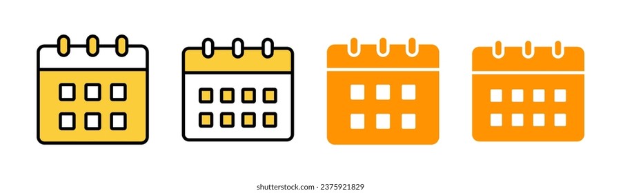 Calendar icon vector for web and mobile app. Calender sign and symbol. Schedule icon symbol