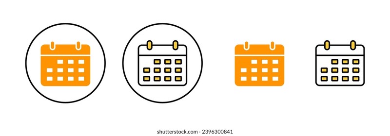 Vector de icono de calendario para aplicaciones web y móviles. Signo y símbolo de calendario. Símbolo de icono de planificación