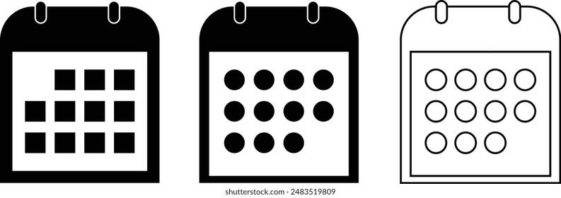 Calendar icon vector for web and mobile app. Calender sign and symbol. Schedule icon symbol