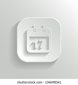 Calendar icon - vector white app button with shadow