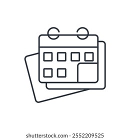 Calendar icon. vector.Editable stroke.linear style sign for use web design,logo.Symbol illustration.