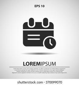 calendar icon for web and mobile. flat design style