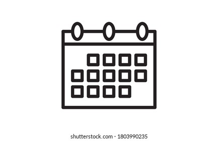 Icono de calendario para web, móvil. Signo del vector del calendario o elemento de diseño del símbolo Button. Icono simple.