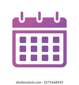 calendar icon for web silhouette vector art illustration