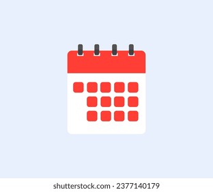 Calendar icon. Weekly calendar flat icon. Calendar symbol for apps and website vector design and illustration.

