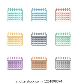 calendar icon white background. Editable line calendar icon from logistics. Trendy calendar icon for web and mobile.