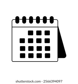 Calendar icon with white background vector stock illustration