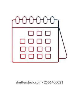 Calendar icon with white background vector stock illustration