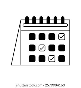 Calendar icon with white background vector stock illustration