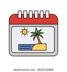 Kalendersymbol auf weißem Hintergrund, Vektorgrafik