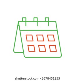 Icono de calendario con fondo blanco Vector ilustración de stock