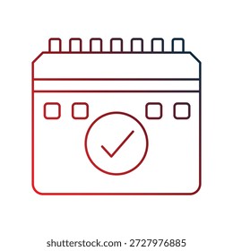 Icono de calendario con fondo blanco Vector ilustración de stock
