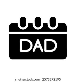 Calendar icon with the word DAD. Concept of Father's Day, celebration, and family.