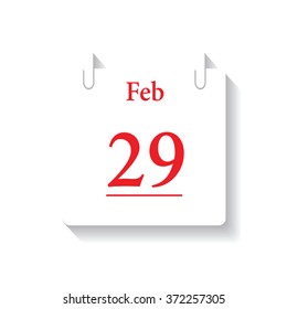 calendar icon.Calendar on white background.29  February.