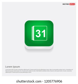 calendar iconGreen Web Button - Free vector icon