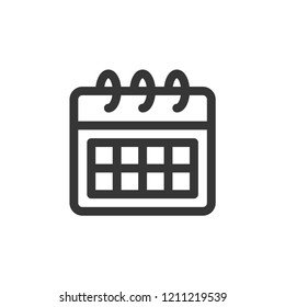 Calendar icon-reminder, schedule  vector line icon, simple linear icon