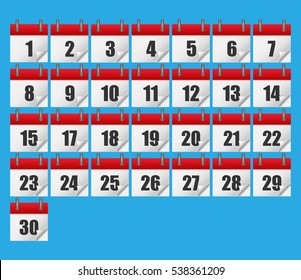 Calendar icons.