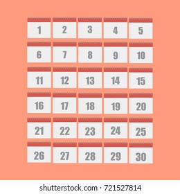 Calendar icons 30 days