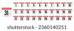 Calendar icons collection 1, 2, 3, 4, 5, 6, 7, 8, 9, 10, 11, 12, 13, 14, 15, 16, 17, 18, 19, 20, 21, 22, 23, 24, 25, 26, 27, 28, 29, 30. All days of yea. Vector illustration