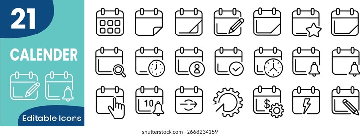 Calendar Icons Collection for Schedule and Event Management 